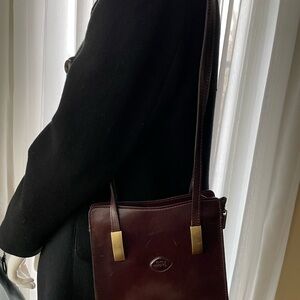 Vintage Italian Leather Shoulder Bag - The  Trend Made in Italy - Brown